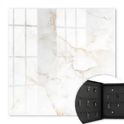 Elegant Brown Marble Key Cabinet with Linear Detail