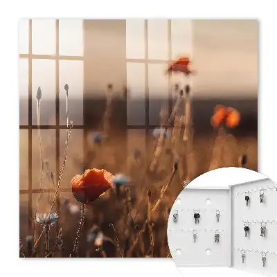 Fields of Poppies Wall Mounted Key Box