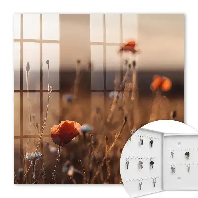 Fields of Poppies Wall Mounted Key Box