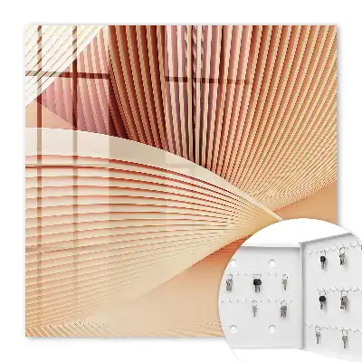 Key box for home Abstract waves of cream and beige tones