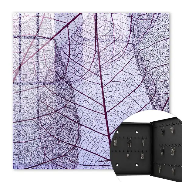 Decorative key box Purple leaf structure in the background