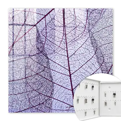 Decorative key box Purple leaf structure in the background
