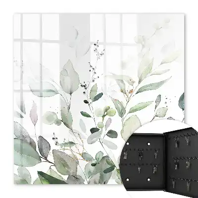 Key box for home Green elegance harmony leaves