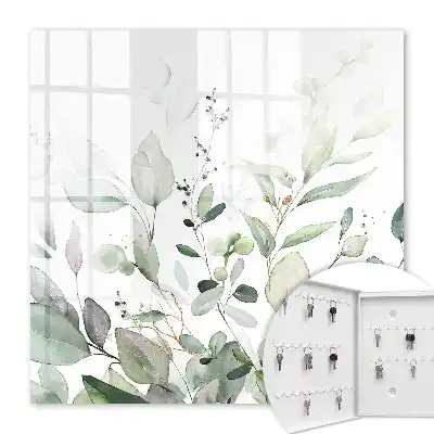 Key box for home Green elegance harmony leaves