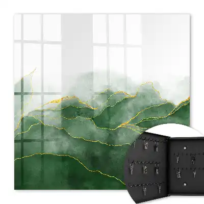 green hills watercolor style