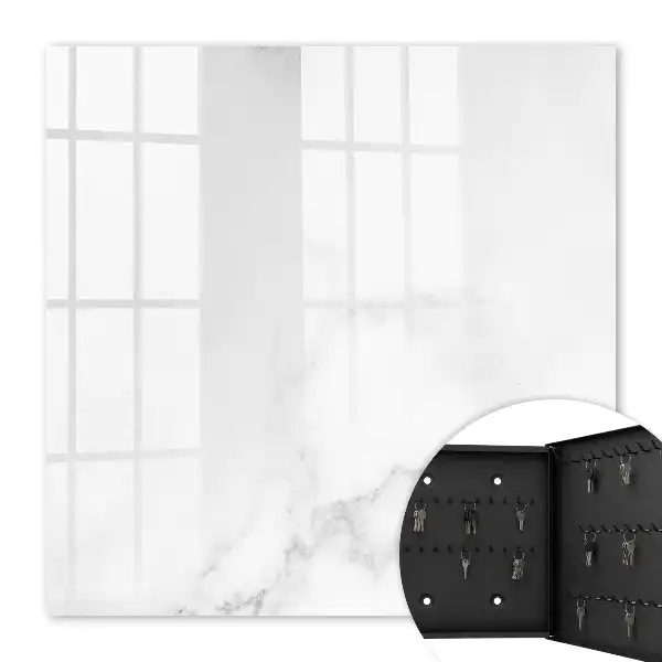 Wall mounted key cabinet Marble elegance of white and gray