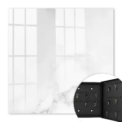 Wall mounted key cabinet Marble elegance of white and gray