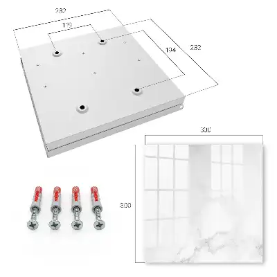 Wall mounted key cabinet in white and gray marble finish