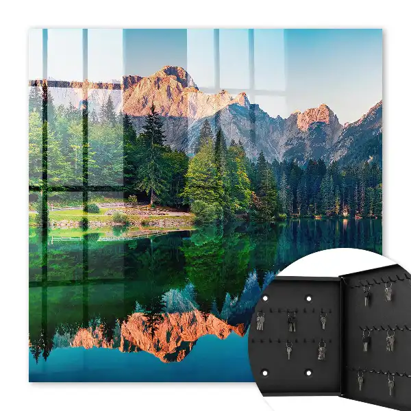 Wall Mounted Mountain Lake Landscape Key Box