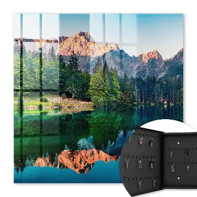 Wall Mounted Mountain Lake Landscape Key Box