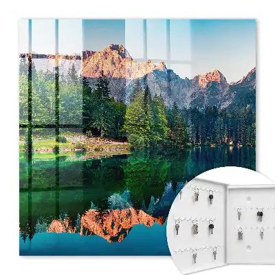 Wall Mounted Mountain Lake Landscape Key Box