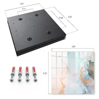 Wall mounted key cabinet with colorful orange marble pattern