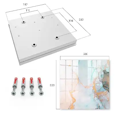 Wall mounted key cabinet with colorful orange marble pattern