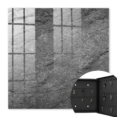 Wall mounted key cabinet in gray stone