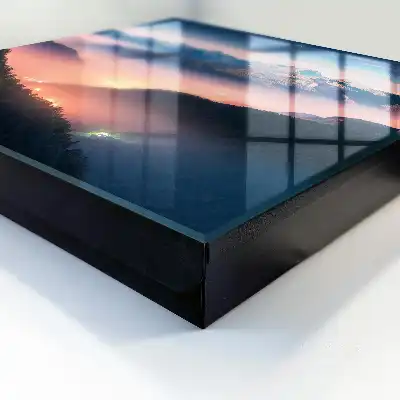 Mountain panorama with city lights wall-mounted key cabinet