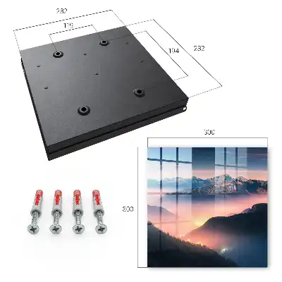 Mountain panorama with city lights wall-mounted key cabinet