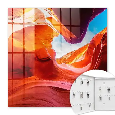 Decorative key box with colorful rocks deep perspective design