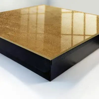 Decorative key box with warm textured light streaks