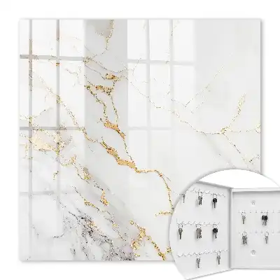 Decorative key box Beautiful marble pattern in shades of gray and white