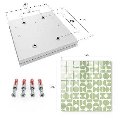 Wall mounted key cabinet Green geometry on white background