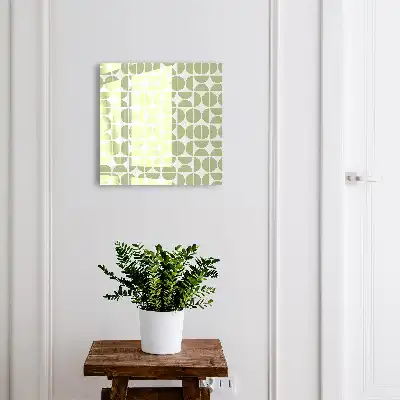Wall mounted key cabinet Green geometry on white background
