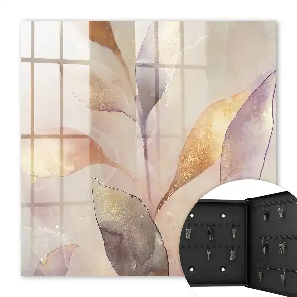 Key cabinet Pastel leaves without contrasts