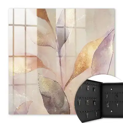 Key cabinet Pastel leaves without contrasts