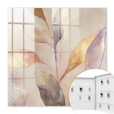 Key cabinet Pastel leaves without contrasts