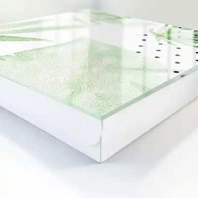 Wall mounted key box Green leaves in white background