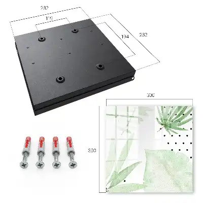 Wall mounted key box Green leaves in white background