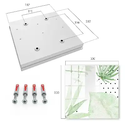 Wall mounted key box Green leaves in white background