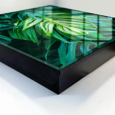 Wall mounted key cabinet Green leaves in shades