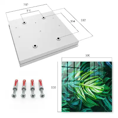 Wall mounted key cabinet Green leaves in shades
