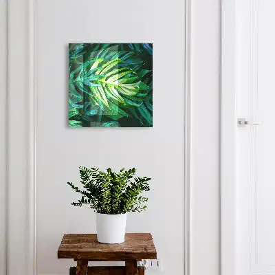 Wall mounted key cabinet Green leaves in shades
