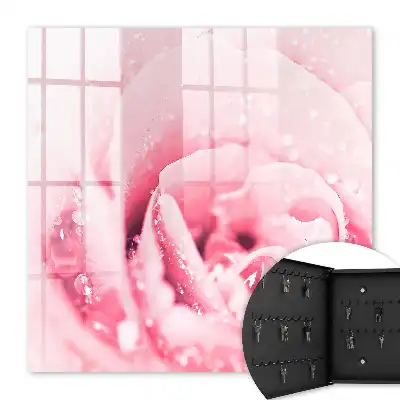 Wall mounted key box Rose delicacy with dew drops