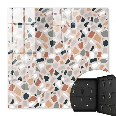 Decorative key box Cream gray stone mosaic