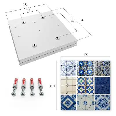 Wall mounted key cabinet Azulejos tiles with a touch of blue