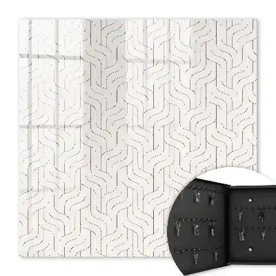 Wall mounted key cabinet Geometric pattern of wavy lines