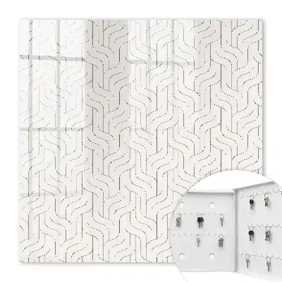 Wall mounted key cabinet Geometric pattern of wavy lines