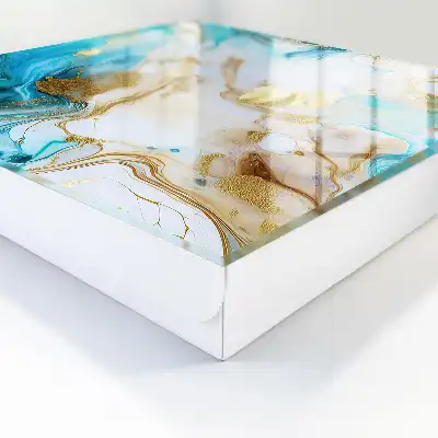 Wall mounted key box Turquoise patterns in a dynamic composition