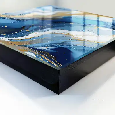 Decorative key box Colorful swirl blue and yellow abstraction