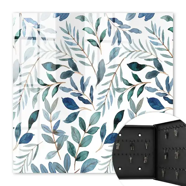 Key box for home Plant watercolors on a white background