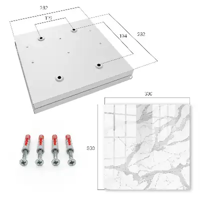 Wall mounted key box Marble elegance white gray