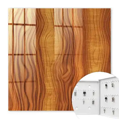 Key box for home Wooden waves in brown tones