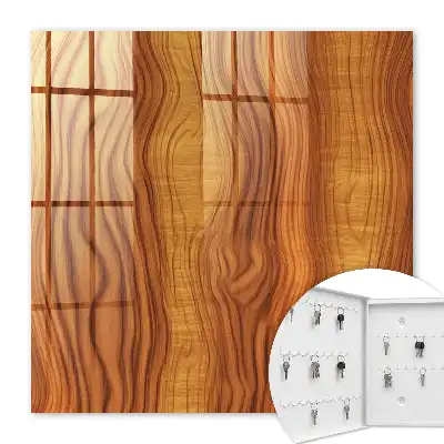 Key box for home Wooden waves in brown tones