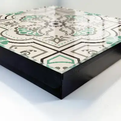 Key box for home Geometric decoration with plant accents