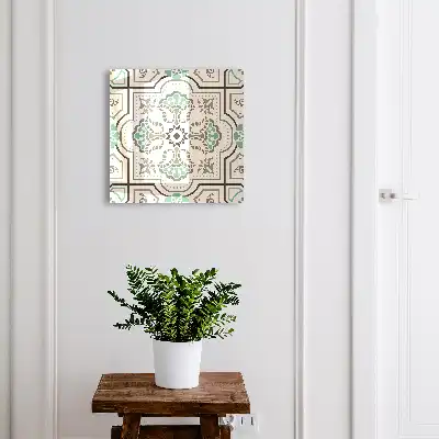 Key box for home Geometric decoration with plant accents