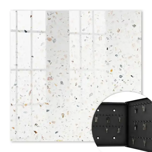 Wall mounted key cabinet Bright terrazzo bringing freshness