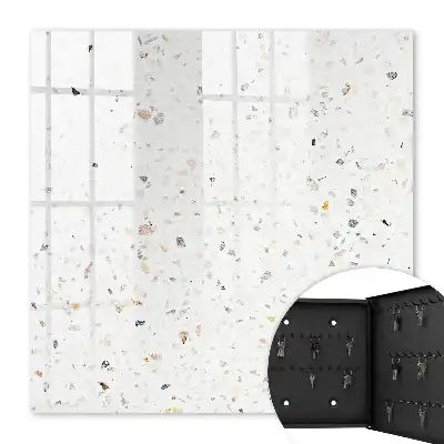 Wall mounted key cabinet Bright terrazzo bringing freshness