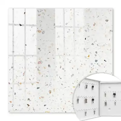 Wall mounted key cabinet Bright terrazzo bringing freshness